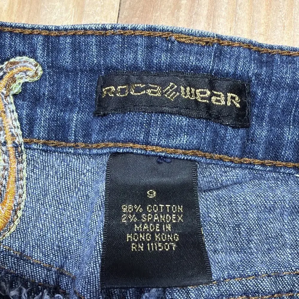 Vintage Y2K Rocawear Hip Hop Grunge Jeans Shorts Womens Size 9 Jorts Stretch